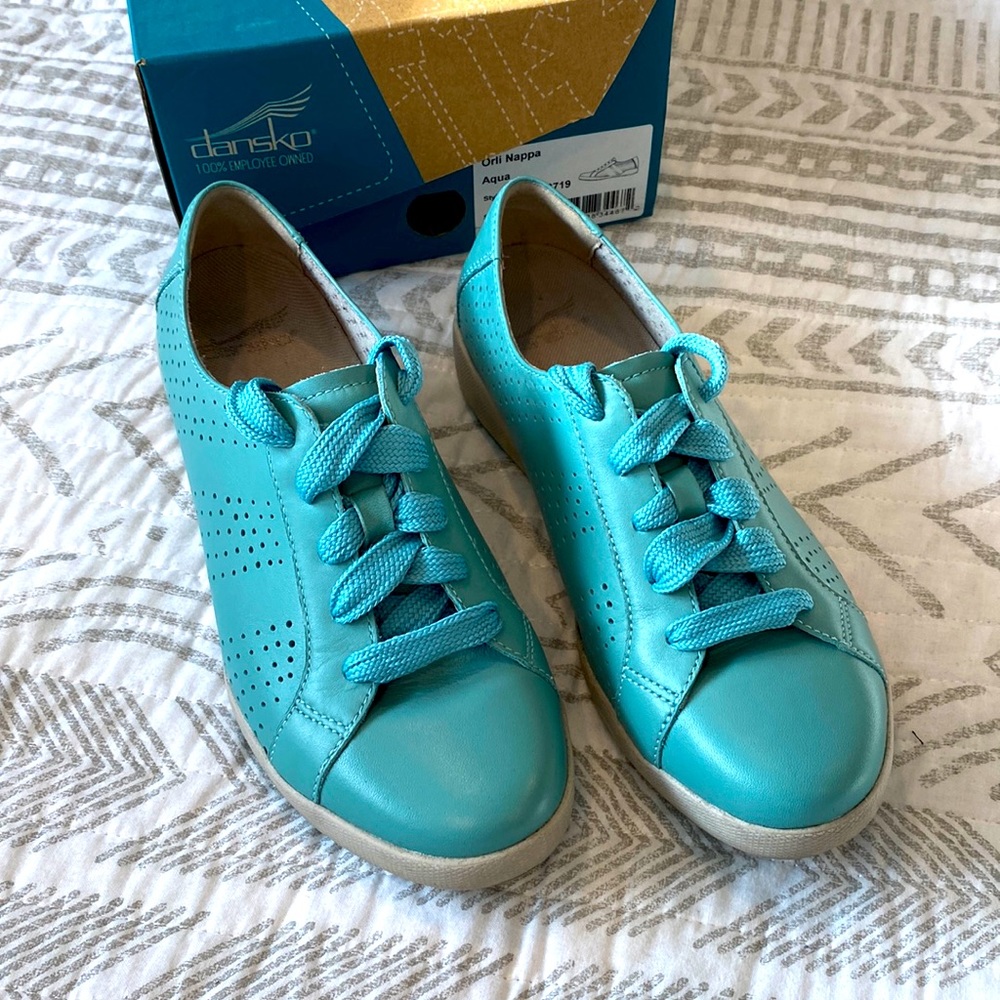 Dansko Orli Aqua Leather Lace Up Sneakers